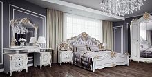 Спальня Джоконда (4-дверный шкаф, туалетный стол, зеркало) крем