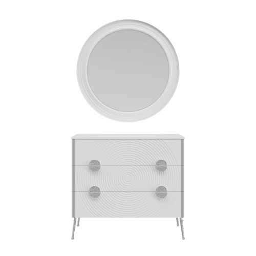 Спальная мебель “Zara” 5-ти дверная белая серебро фото 13