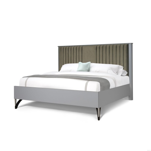 Спальня Никея 6.1К серая/зеленое изголовье фото 5