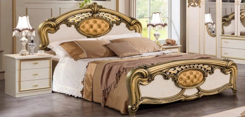 Спальня с 6-дверным шкафом Ольга (беж/золото) фото 3