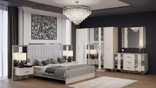 Спальная мебель “Галакси” сатин серебро