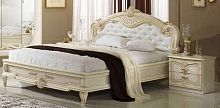 Кровать двуспальная 160х200 Диана (крем) экокожа/каретная стяжка