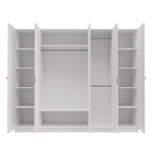 Спальная мебель “Zara” 5-ти дверная белая серебро фото 11