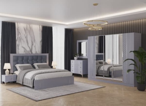 Спальная мебель “Лаура” серая серебро
